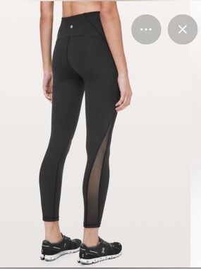 Lululemon black leggings with mesh slit